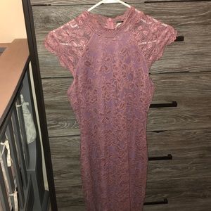 Dusty rose lace dress